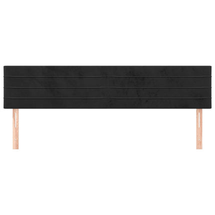 sengegavle 200x5x78/88 cm fløjl sort