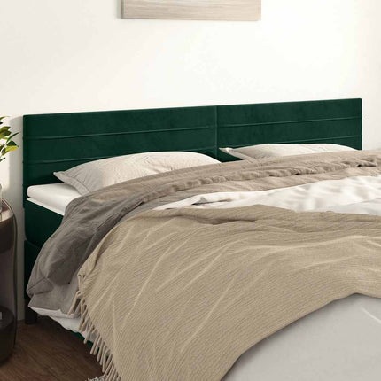 sengegavle 200x5x78/88 cm fløjl mørkegrøn