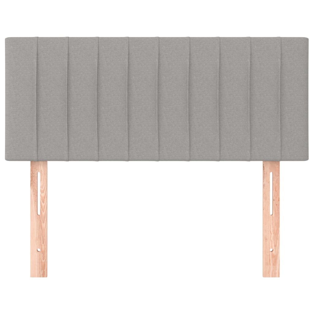 sengegavl 80x5x78/88 cm stof lysegrå
