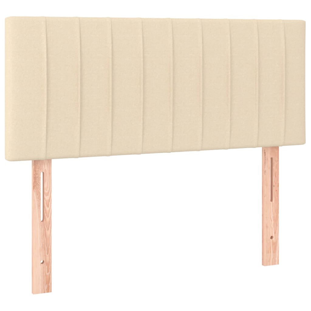 sengegavl 90x5x78/88 cm stof cremefarvet
