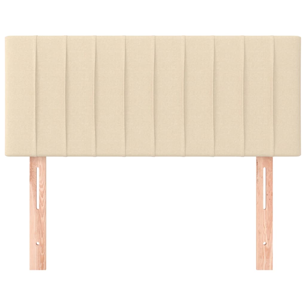 sengegavl 90x5x78/88 cm stof cremefarvet