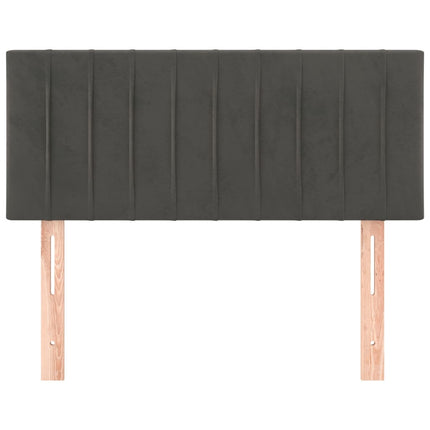 sengegavl 90x5x78/88 cm fløjl mørkegrå