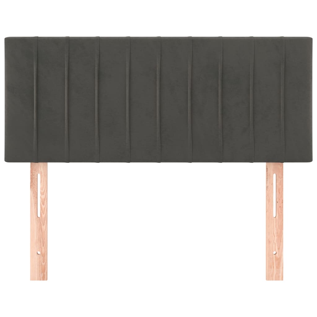 sengegavl 100x5x78/88 cm fløjl mørkegrå