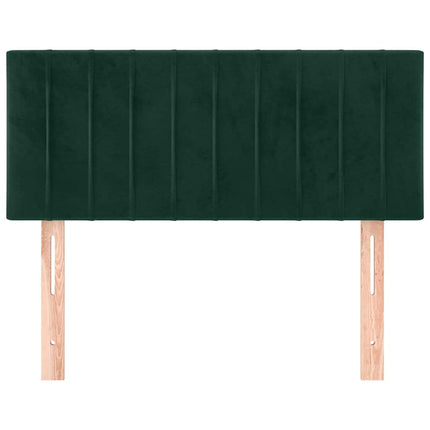sengegavl 100x5x78/88 cm fløjl mørkegrøn