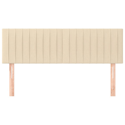 sengegavle 144x5x78/88 cm stof cremefarvet