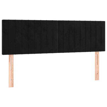 sengegavle 144x5x78/88 cm fløjl sort