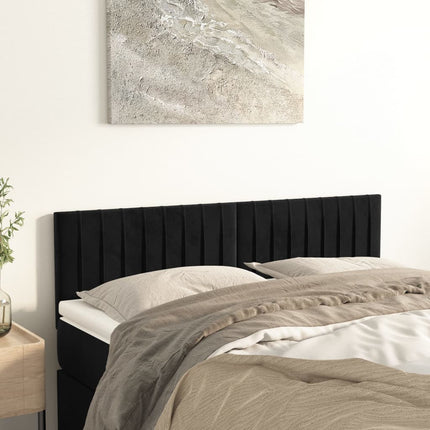 sengegavle 144x5x78/88 cm fløjl sort
