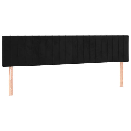 sengegavle 160x5x78/88 cm fløjl sort