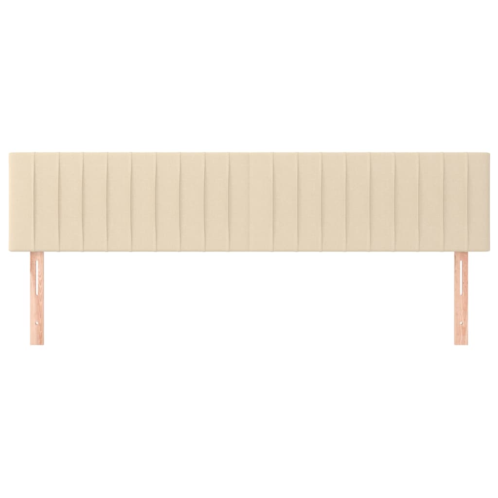 sengegavle 180x5x78/88 cm stof cremefarvet