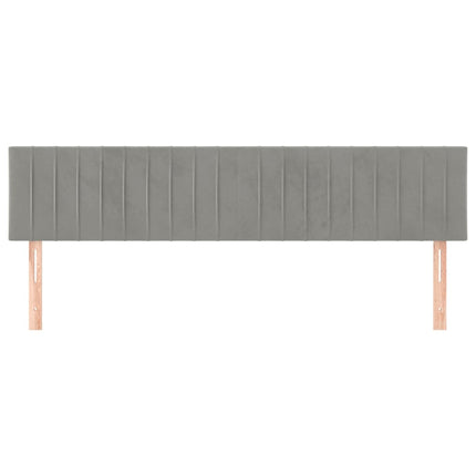sengegavle 180x5x78/88 cm fløjl lysegrå