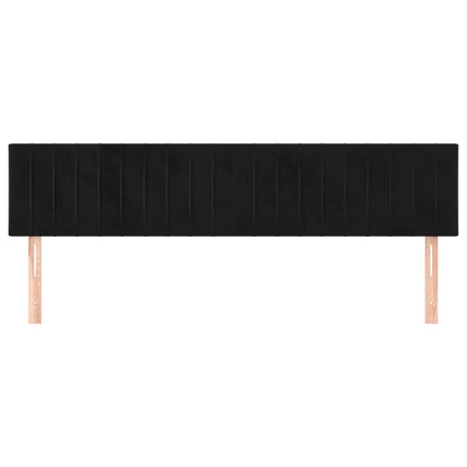 sengegavle 200x5x78/88 cm fløjl sort