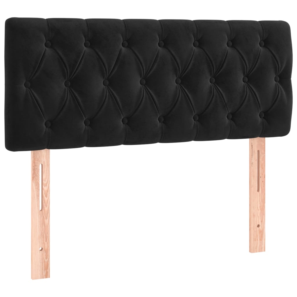 sengegavl 100x7x78/88 cm fløjl sort