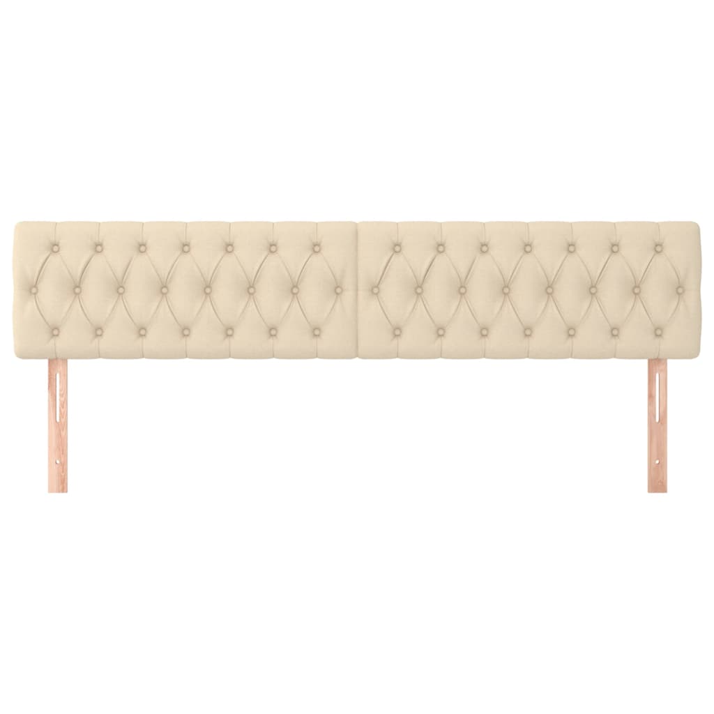 sengegavle 180x7x78/88 cm stof cremefarvet