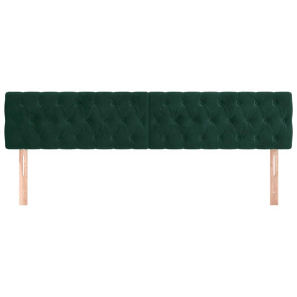 sengegavle 180x7x78/88 cm fløjl mørkegrøn