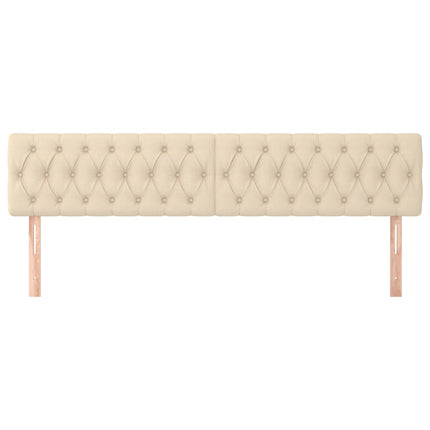 sengegavle 200x7x78/88 cm stof cremefarvet