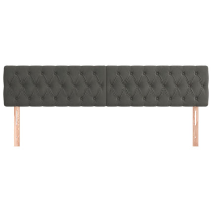 sengegavle 200x7x78/88 cm fløjl mørkegrå