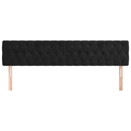 sengegavle 200x7x78/88 cm fløjl sort