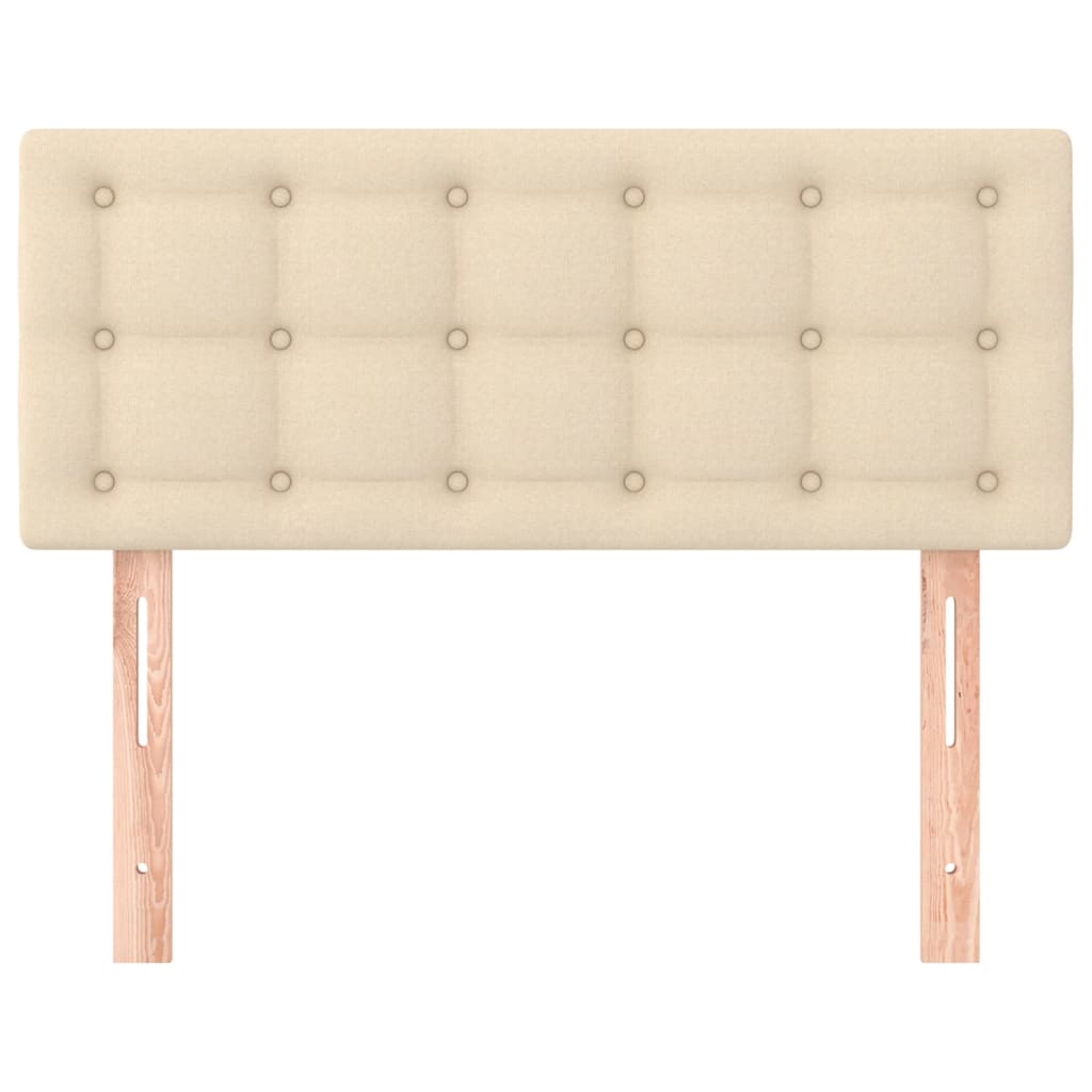 sengegavl 80x5x78/88 cm stof cremefarvet
