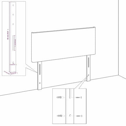 sengegavl 80x5x78/88 cm kunstlæder cappuccinofarvet