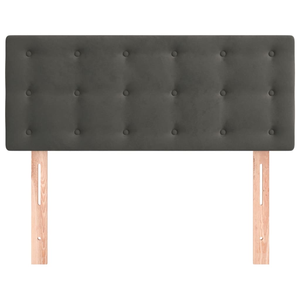 sengegavl 100x5x78/88 cm fløjl mørkegrå