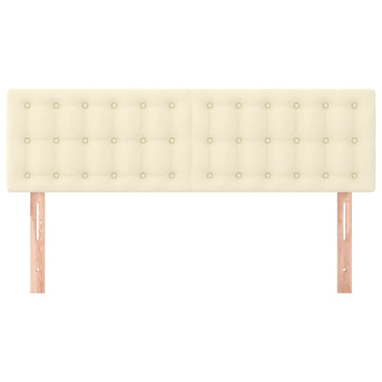 sengegavle 144x5x78/88 cm kunstlæder cremefarvet