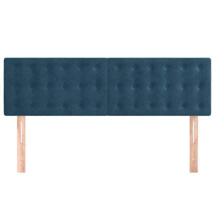 sengegavle 144x5x78/88 cm fløjl mørkeblå