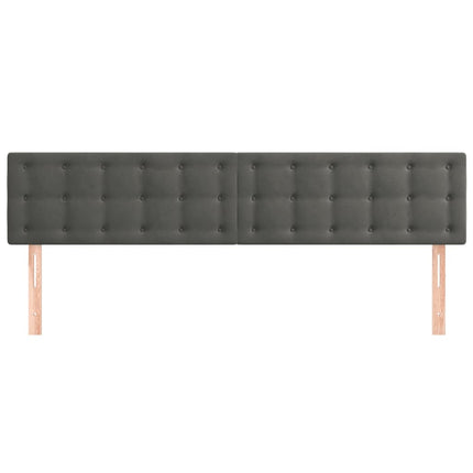 sengegavle 160x5x78/88 cm fløjl mørkegrå