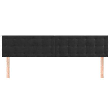 sengegavle 160x5x78/88 cm fløjl sort