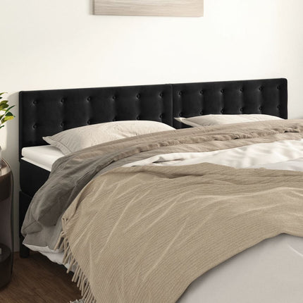 sengegavle 160x5x78/88 cm fløjl sort