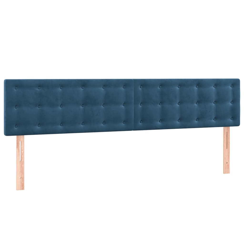 sengegavle 160x5x78/88 cm fløjl mørkeblå