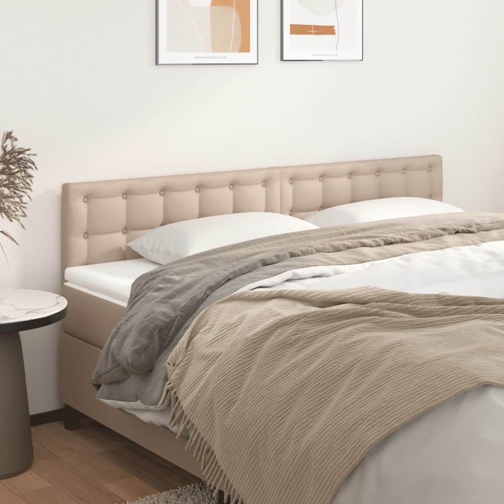sengegavle 180x5x78/88 cm kunstlæder cappuccinofarvet