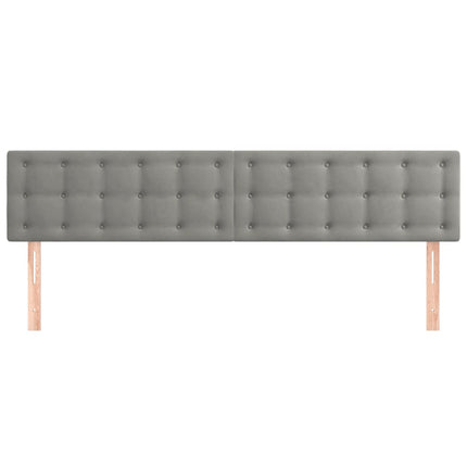 sengegavle 180x5x78/88 cm fløjl lysegrå