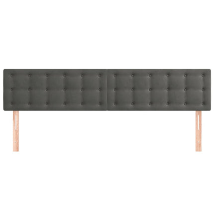 sengegavle 180x5x78/88 cm fløjl mørkegrå