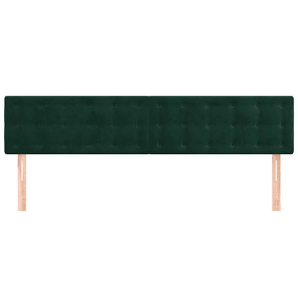 sengegavle 180x5x78/88 cm fløjl mørkegrøn