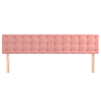 sengegavle 180x5x78/88 cm fløjl lyserød