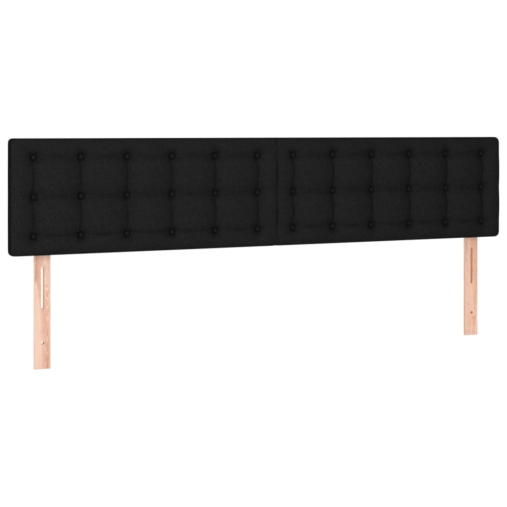 sengegavle 200x5x78/88 cm stof sort