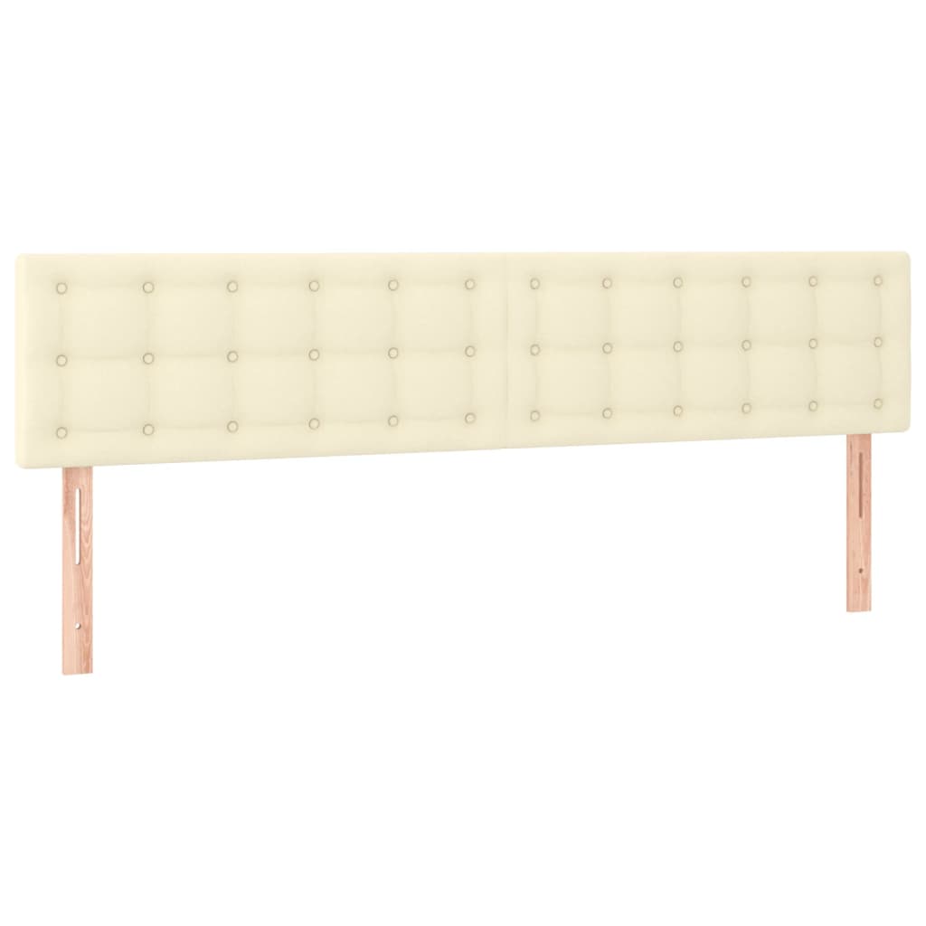 sengegavle 200x5x78/88 cm kunstlæder cremefarvet