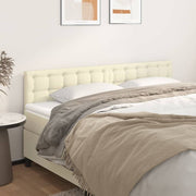 sengegavle 200x5x78/88 cm kunstlæder cremefarvet