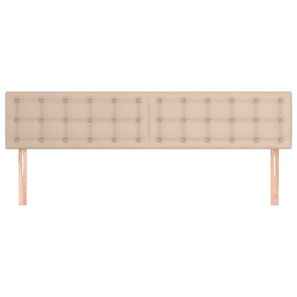 sengegavle 200x5x78/88 cm kunstlæder cappuccinofarvet
