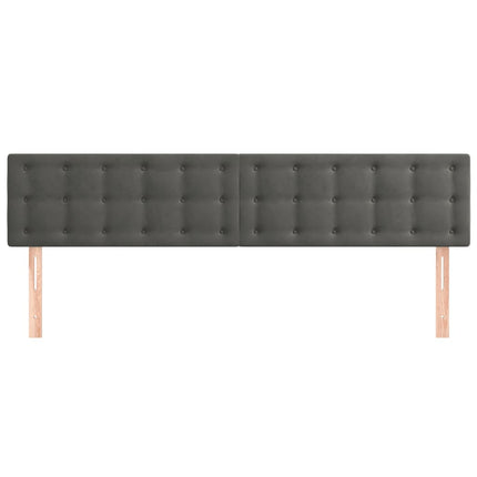 sengegavle 200x5x78/88 cm fløjl mørkegrå