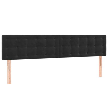 sengegavle 200x5x78/88 cm fløjl sort