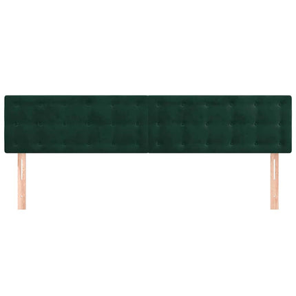 sengegavle 200x5x78/88 cm fløjl mørkegrøn
