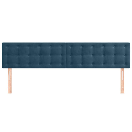 sengegavle 200x5x78/88 cm fløjl mørkeblå