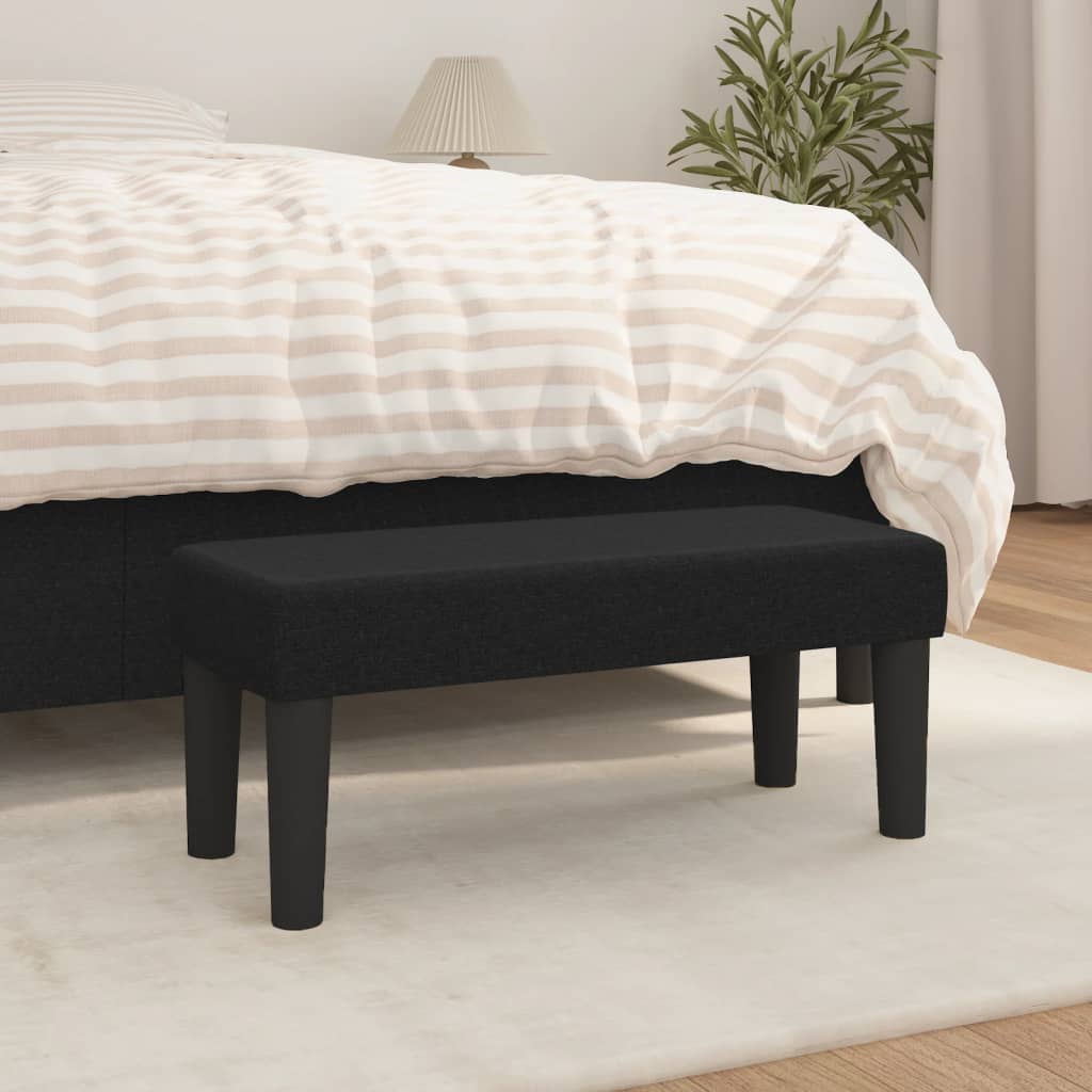 bænk 70x30x30 cm stof sort billede