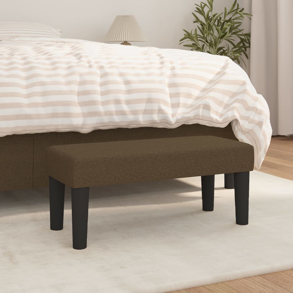 bænk 70x30x30 cm stof brun billede