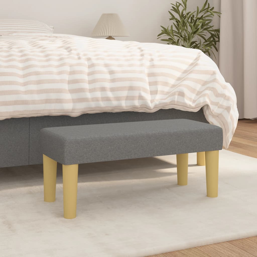 bænk 70x30x30 cm stof mørkegrå billede