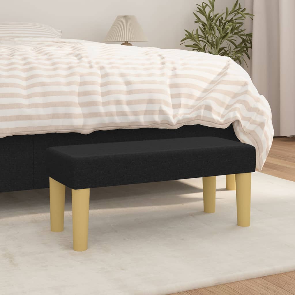 bænk 70x30x30 cm stof sort billede