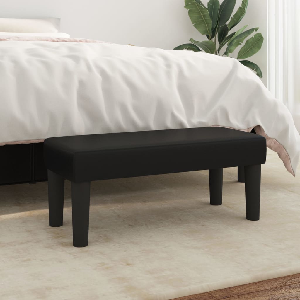 bænk 70x30x30 cm kunstlæder sort billede