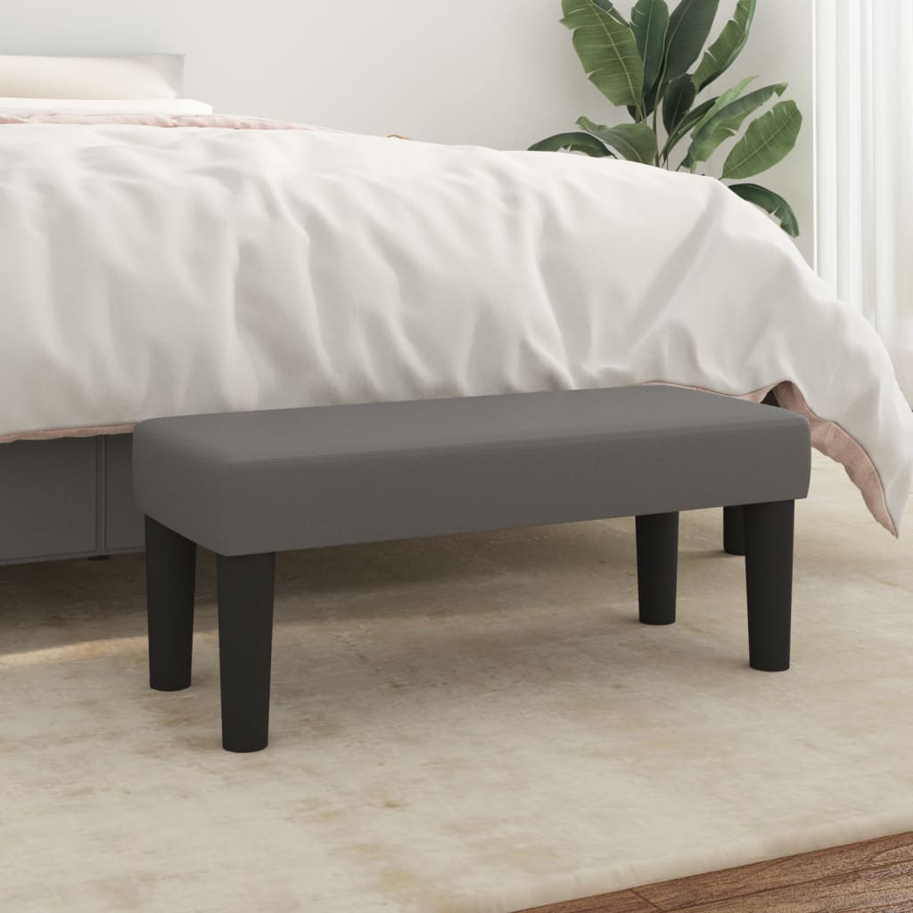 bænk 70x30x30 cm kunstlæder grå billede