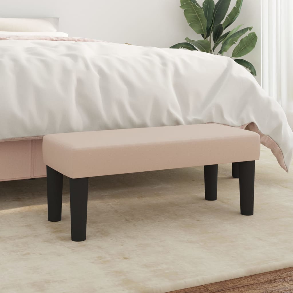 bænk 70x30x30 cm kunstlæder cappuccinofarvet billede